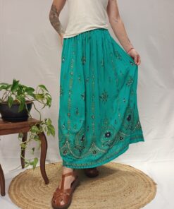 Saia Indiana Longa Viscose Lantejoula