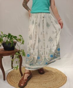 Saia Indiana Longa Viscose Lantejoula