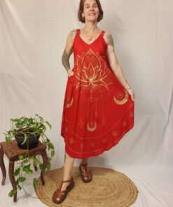 Vestido Indiano Trapézio Viscose Com Bolsos