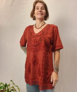 Bata Indiana Viscose Bordada