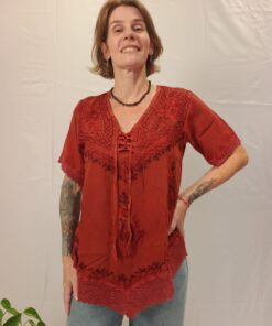 Bata Indiana Viscose Bordada M e G