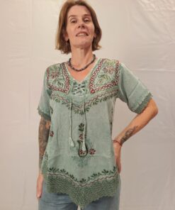 Bata Indiana Viscose Bordada M