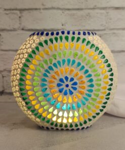 Luminária Indiana Em Mosaico 15 cm