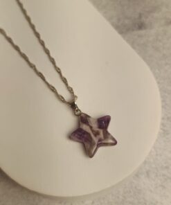 Pingente Prateado Ametista Estrela