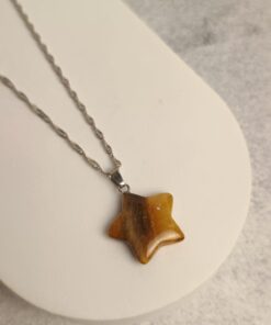 Pingente Prateado Olho de Tigre Estrela