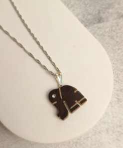 Pingente Prateado Olho De Tigre Elefante