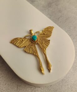 Pingente Dourado Mariposa Howlita