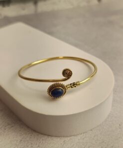 Pulseira Dourada Lápis Lázuli