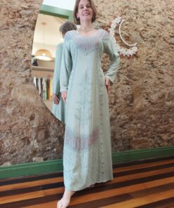 Vestido Longo Viscose Manguinha Estonado