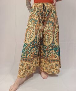 Calça Algodão Pantalona Boho Estampada