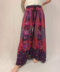 Calça Algodão Pantalona Boho Estampada