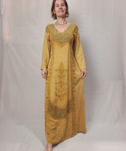 Vestido Indiano Longo Estonado Manga Longa