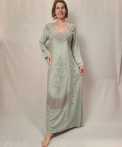 Vestido Indiano Longo Estonado Manga Longa