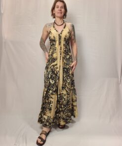 Vestido Indiano Longo Amarração Nas Costas
