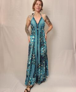 Vestido Indiano Longo Amarração Nas Costas