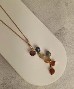 Pingente Dourado Ramo Sete Chakras