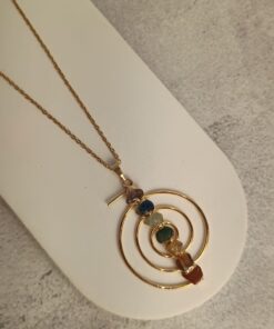 Pingente Dourado Reiki Sete Chakras